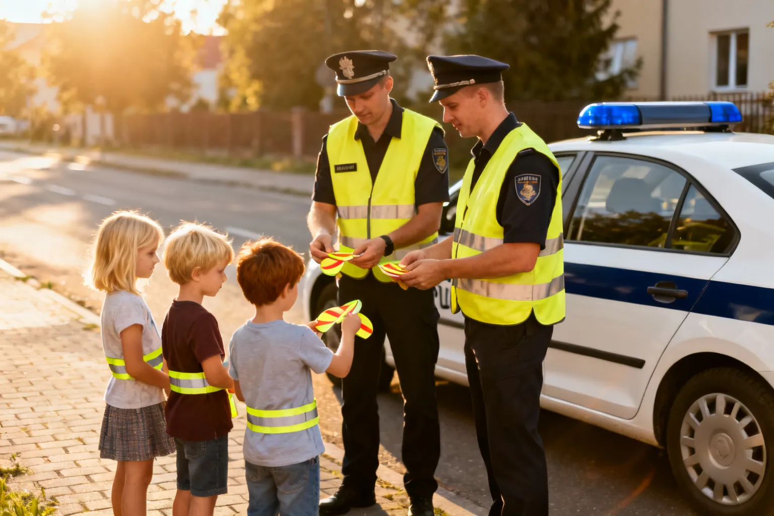 Policja w Gdańsku uczy przedszkolaków zasad noszenia odblasków